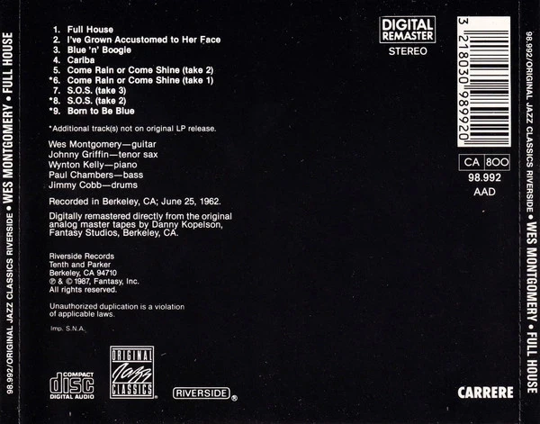 CD Wes Montgomery "Full House" – photo 2